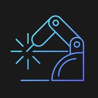 Welding robotics gradient vector icon for dark theme