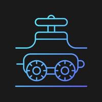 Pipe-inspecting robots gradient vector icon for dark theme