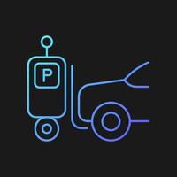 Parking robot gradient vector icon for dark theme