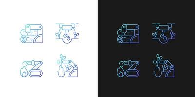 Automation for wellbeing gradient icons set for dark and light mode vector