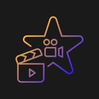 Actors talent gradient vector icon for dark theme