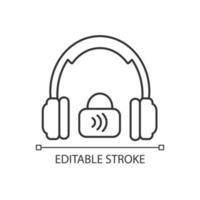 Closed back headphones linear icon vector