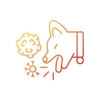 Kennel cough gradient linear vector icon. Dogs infectious bronchitis. Pet respiratory system affecting disease. Thin line color symbol. Modern style pictogram. Vector isolated outline drawing