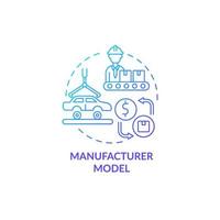 Manufacturing model blue gradient concept icon. Factory production of automobiles. Products distribution. Business model abstract idea thin line illustration. Vector isolated outline color drawing