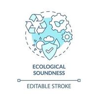 Ecological soundness blue concept icon. Sustainable production. Eco friendly. Operations managment abstract idea thin line illustration. Vector isolated outline color drawing. Editable stroke