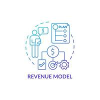 Revenue model blue gradient concept icon. Framework for generating financial income. Startup structure. Business model abstract idea thin line illustration. Vector isolated outline color drawing