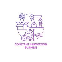 Constant innovation business purple gradient concept icon. Technological development of startup. Improving company abstract idea thin line illustration. Vector isolated outline color drawing