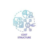 Cost structure blue gradient concept icon. Analysing revenue streams and company expenses. Business model abstract idea thin line illustration. Vector isolated outline color drawing