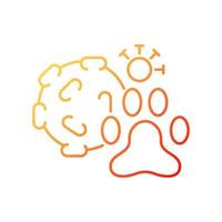 Animal virus gradient linear vector icon. Small infectious agent. Pet disease. Viral animal infection. Zoonotic disease. Thin line color symbol. Modern style pictogram. Vector isolated outline drawing