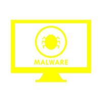 Malware on pc on white background vector