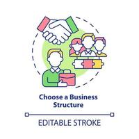 Choose business structure concept icon. Company organization providing business development abstract idea thin line illustration. Vector isolated outline color drawing. Editable stroke