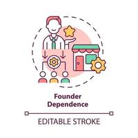 Founder dependence concept icon. Startup issues. Problems of small companies development abstract idea thin line illustration. Vector isolated outline color drawing. Editable stroke