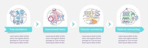 Government and business vector infographic template. Program presentation outline design elements. Data visualization with 4 steps. Process timeline info chart. Workflow layout with line icons