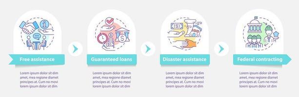 Government and business vector infographic template. Program presentation outline design elements. Data visualization with 4 steps. Process timeline info chart. Workflow layout with line icons