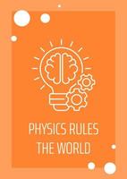 Congratulations to physicist postcard with linear glyph icon. Greeting card with decorative vector design. Simple style poster with creative lineart illustration. Flyer with holiday wish