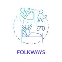 Folkways participation blue gradient concept icon. Social expectation. Social participation. Community engagement abstract idea thin line illustration. Vector isolated outline color drawing