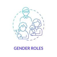 Gender roles blue gradient concept icon. Morality rules for man woman people. Participation in community abstract idea thin line illustration. Vector isolated outline color drawing
