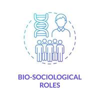 Bio sociological roles blue gradient concept icon. Community position type. Social participation. Human in nature system abstract idea thin line illustration. Vector isolated outline color drawing