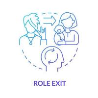 Social position exit blue gradient concept icon. Participation to another role. Social participation. Change function abstract idea thin line illustration. Vector isolated outline color drawing