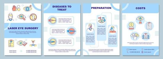 Laser surgery brochure template. Preparation before procedure. Flyer, booklet, leaflet print, cover design with linear icons. Vector layouts for presentation, annual reports, advertisement pages