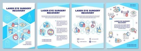 Laser eye surgery recovery brochure template. Vision improvement. Flyer, booklet, leaflet print, cover design with linear icons. Vector layouts for presentation, annual reports, advertisement pages