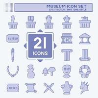conjunto de iconos museo - estilo de dos tonos - ilustración simple, bueno para impresiones, anuncios, etc.