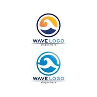 wave icon and water drop vector illustration design logo business