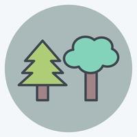 Icon Trees - Color Mate Style- Simple illustration, Good for Prints , Announcements, Etc vector