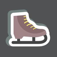 Ice Skate Sticker in trendy isolated on black background vector