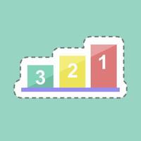 Positions Sticker in trendy line cut isolated on blue background vector