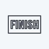 Finish Icon in trendy line style isolated on soft blue background vector