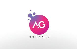 AG Letter Dots Logo Design with Creative Trendy Bubbles. vector