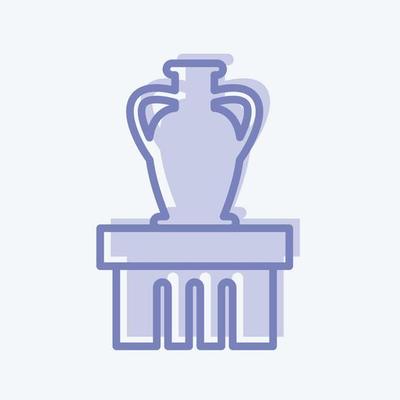 Icon Vase Exhibit - Two Tone Style - Simple illustration, Good for Prints , Announcements, Etc