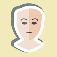pegatina de rostro humano: ilustración simple, buena para impresiones, anuncios, etc. vector