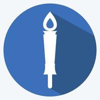 Icon Museum Torch - Long Shadow Style- Simple illustration, Good for Prints , Announcements, Etc vector