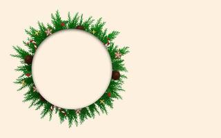 3d rendering of merry christmas wreath with ornaments s photo