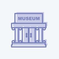 icon edificio del museo ii - estilo de dos tonos - ilustración simple, buena para impresiones, anuncios, etc. vector