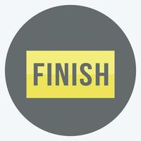 Finish Icon in trendy flat style isolated on soft blue background vector