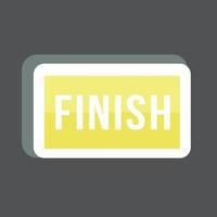 Finish Sticker in trendy isolated on black background vector