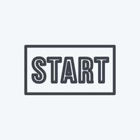 Start Icon in trendy line style isolated on soft blue background vector