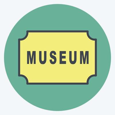 Icon Museum Tag - Color Mate Style- Simple illustration, Good for Prints , Announcements, Etc