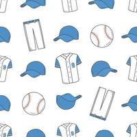 Baseball Seamless Pattern. Baseball Clothes, Ball and Cap Pattern vector