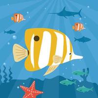 Tropical fish underwater vector