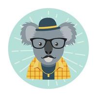 avatar de koala inconformista vector