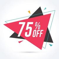 75 percent off discount and sale promotion banner vector