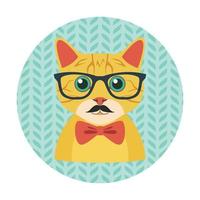 avatar de gato hipster vector