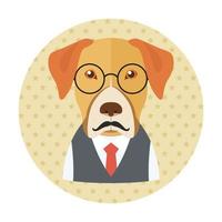 Hipster Dog Avatar vector