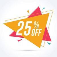 25 percent off discount and sale promotion banner vector