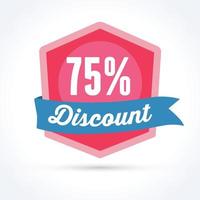 75 Percent Discount Badge vector