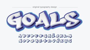 Letras aisladas de graffiti 3d blanco y azul vector